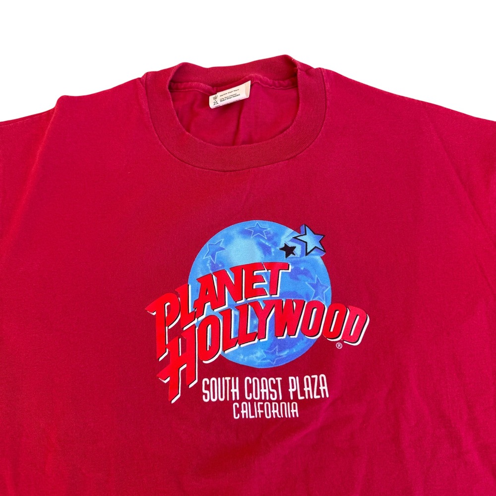 Vintage Planet Hollywood South Coast Plaza T Shirt Red Mens XL Single Stitch USA